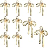 Psiriol 10Pcs Alloy Bowknot Pendants, Gold Bow Charms, Cute Charms for Jewelry Making DIY Crafts Necklace Bracelet Earrings Keychain