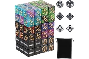 78 Pcs MTG Dice Set, Dice Counters Bulk, -1/+1 Life Counter, Ability Keywords MTG Tokens, Life Counter, 6 Sided Dice Set in 7