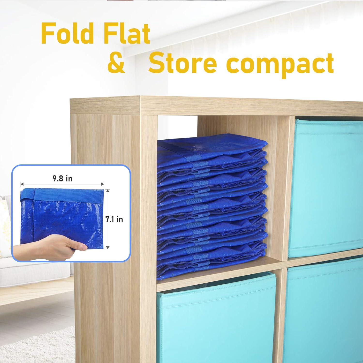 TICONN 2 Pack Extra Large Moving Bags with Zippers & Carrying Handles, Heavy-Duty Storage Tote for Space Saving Moving (Blue): Home & Kitchen