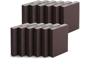 Bates- Sanding Sponge, 12 pcs, 60/80/100/120/180/220 Grit Assortment, Washable and Reusable, Sandpaper Block, Sanding Blocks 