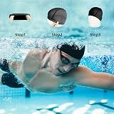 Olicky 2 Pcs Elastic Swim Cap Comfortable Non-slip Lightweight Rose Pink view 3
