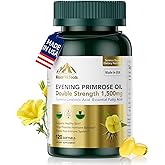 1500mg Evening Primrose Oil Capsules for Women | 240mg High GLA (16%) for Hormonal Balance & Skin Health (1 Bottle-120 Softgels-2mo Supply) Menopause Supplements | Non-GMO, Gluten-Free, Cold Pressed