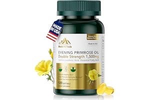 MISSION HILL FOODS 1500mg Evening Primrose Oil Capsules for Woman | 240mg High GLA (16%) for Hormonal Balance & Skin Health (1 Bottle-120 Softgels-2mo Supply) | Non-GMO, Gluten-Free, Cold Pressed Supplement