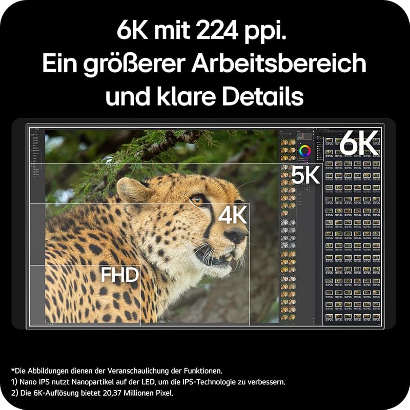 Ultrafine™ evo 32U990A-S.AEU (32 Zoll) 6K UHD Nano IPS Black Monitor, DisplayHDR 600, Thunderbolt 5 (96W), Silber