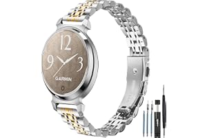 Metal Watch Bands Compatible with Garmin Lily 2 active/Lily 2 for Feminine，14mm Adjustable Slim Luxury Stainless Steel Replac