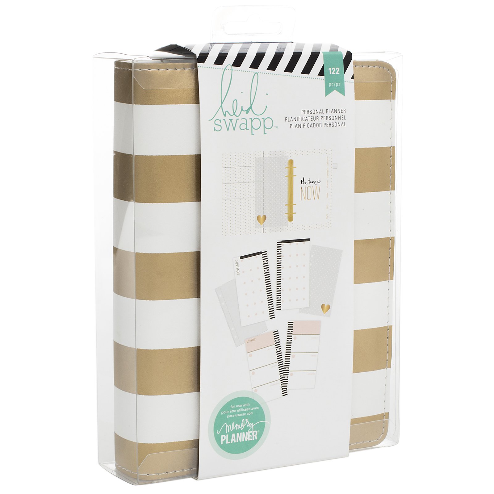 American Crafts312596 Heidi Swapp Personal Memory Planner Gold Foil Stripe, Acrylic, Multicolour, 4.44x15.87x21.59 cm
