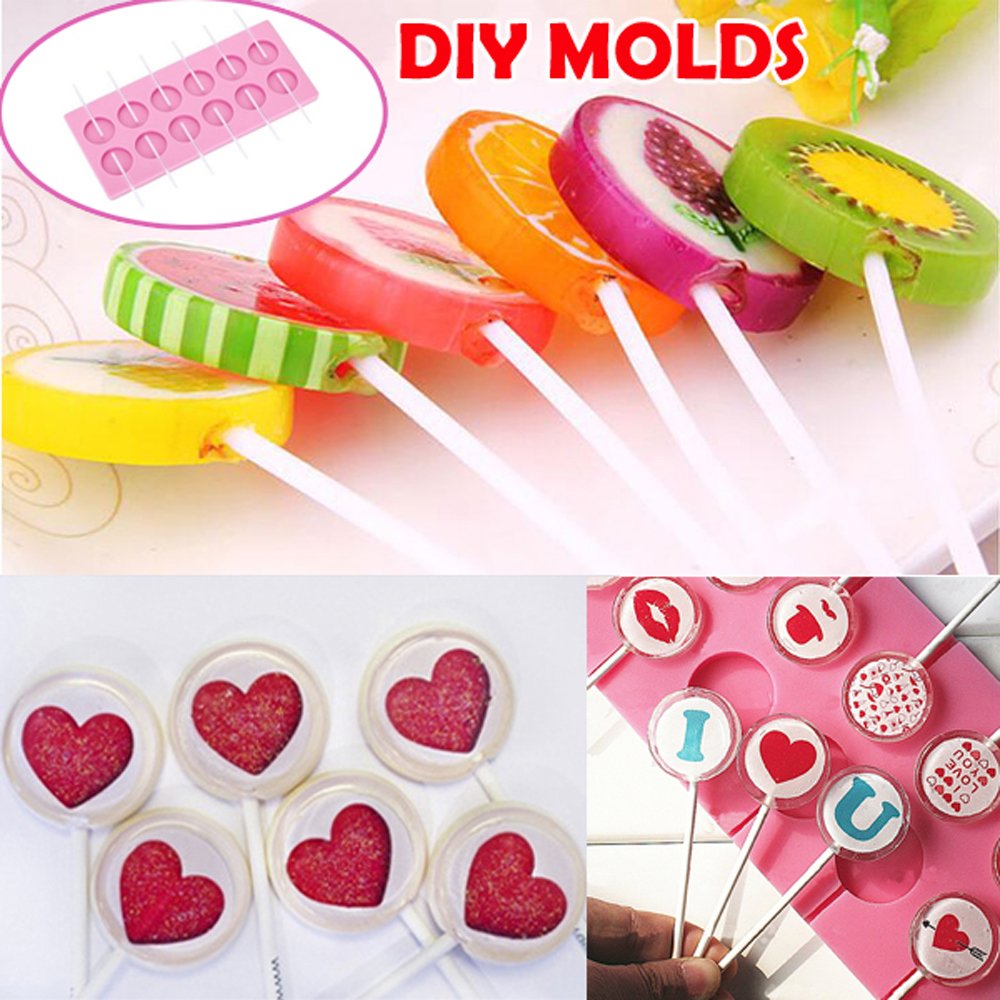 Crystallove 12Capacity Silicone Mold, Lollipop Mold, Candy Mold, Soap
