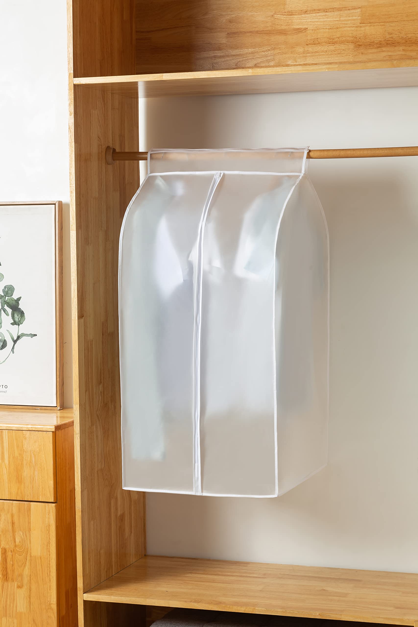 GQC Garment Clothes Dustproof Garment Rail Cover Storage Bag, PEVA Clothes Covers Protector Bags,Covers For Clothes Rails (60x50x90cm)