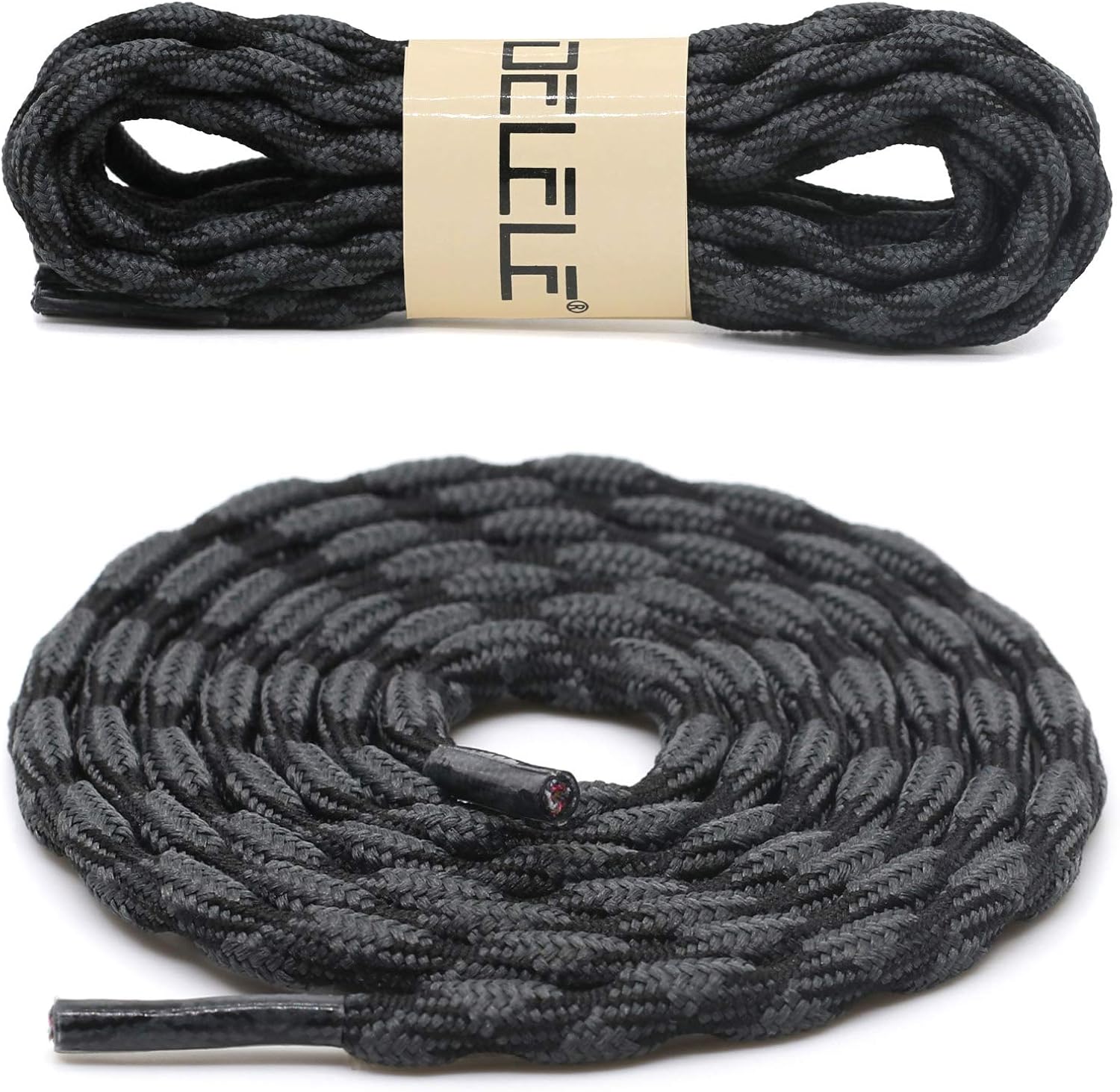 DELELE 2 Pair Round Wave Shape Non Slip Heavy Duty and Durable Outdoor Climbing Shoelaces Hiking Shoe Laces Shoestrings: Shoes