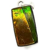 Natural Ammolite 925 Solid Sterling Silver Pendant 30mm