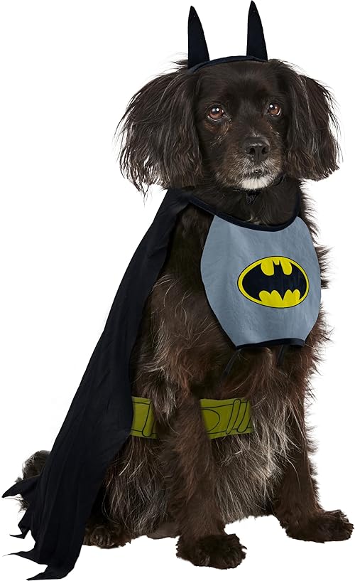 DC Comics Superheroes: Batman Pet Costume for Dogs or Cats by Rubies, Small