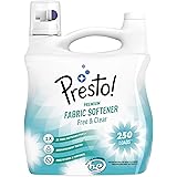 Amazon Brand - Presto! Concentrated Fabric Softener, Free & Clear, Hypoallergenic, Free of Perfumes Clear of Dyes, 250 Loads,