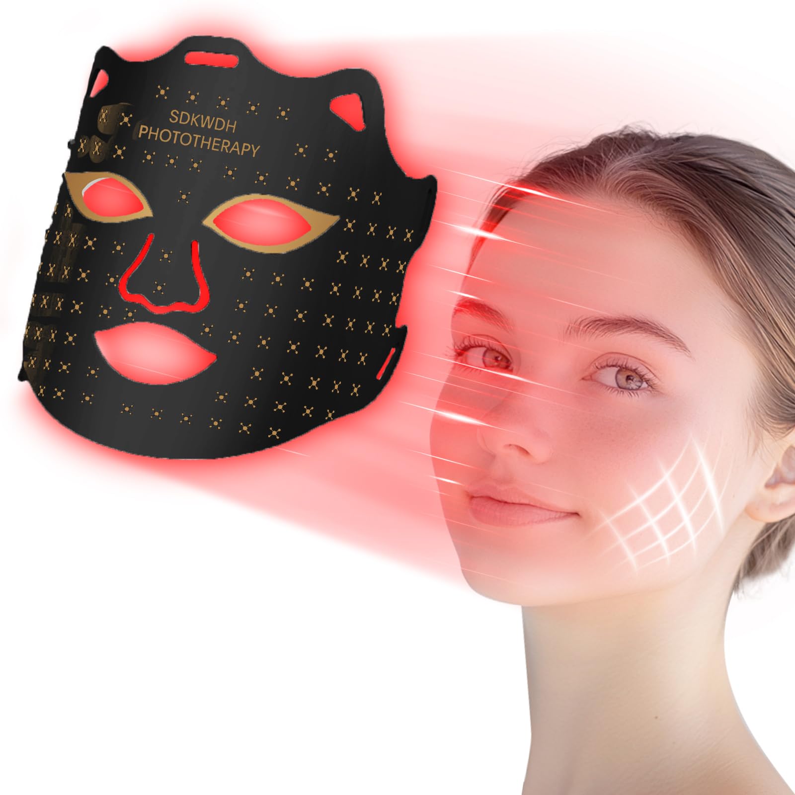 Photo 1 of SDKWDH Red Light Therapy for Face, 7 Colors LED Face Mask Light Therapy At Home, Led Face Mask Light Therapy, Black