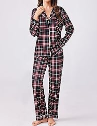 Ekouaer Womens Pajamas Set 2 Piece Button Down Pjs