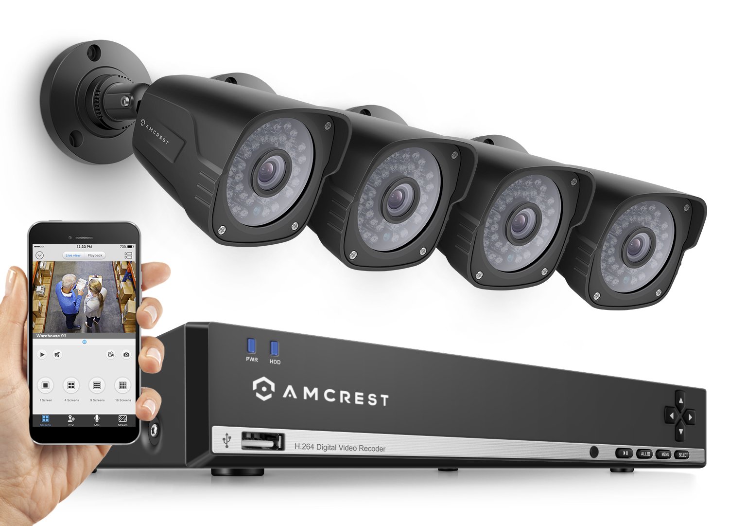Amcrest 960H 8CH 1TB Security System – Eight 800+ TVL IP66