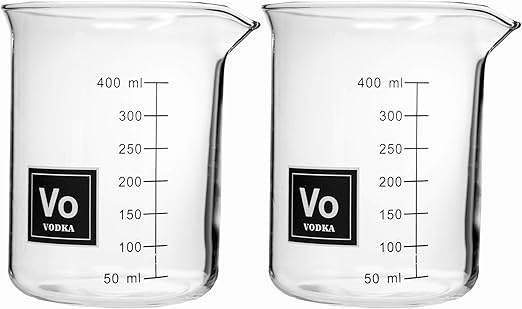 Amazon Com Drink Periodically Set Of 2 Laboratory Beaker Rocks Glasses Vodka 16 Ounces Each Kitchen Dining