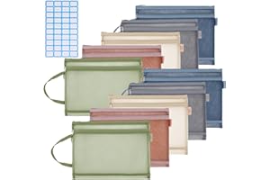 LEIFEOSH 10 Pack Double-Layer Mesh Zipper Pouch Bags, Board Game Storage Puzzle Storage Pouch Building Block Toys Storage Bags Document Bags Travel Zipper Bags Nylon A4 Zipper Mesh Bags for School Office Home