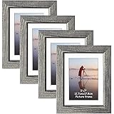 Edenseelake 5x7 Picture Frame Set of 4, Rustic Photo Frame 5 x 7 for Tabletop or Wall Decoration, Grey