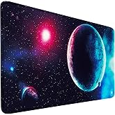 Naukay Gaming Mouse Pad, 31.5x15.7 inch Large Extended Computer Keyboard Mouse Mat, Water Resist Non-Slip Mousepad Rubber Base Long XXL Gaming Mousepad for Work, Office & Home, Space
