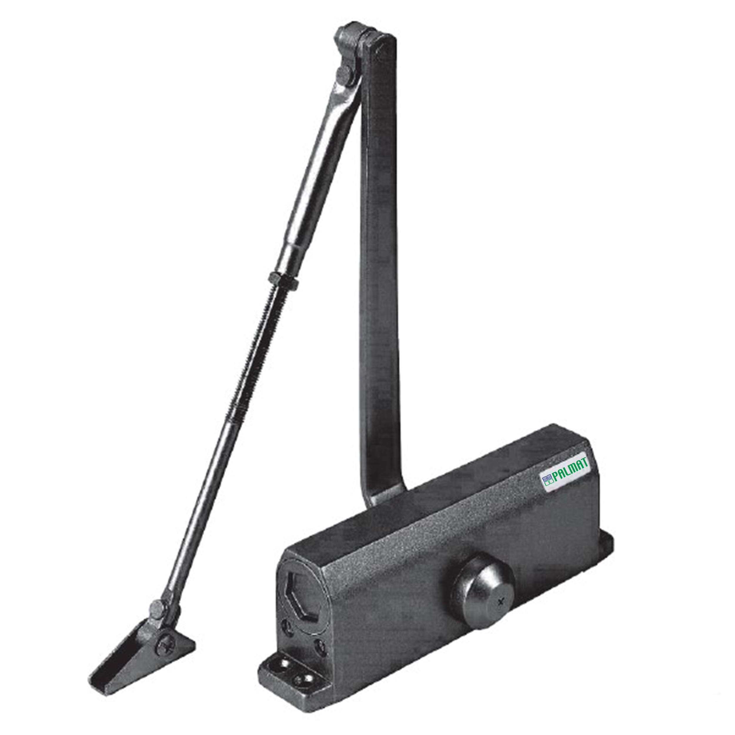 PALMAT Automatic Adjustable Hydraulic Door Closer (60-85 Kg, Black)