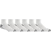 Columbia Women's Pique Footbed Quarter Crew Socks 6 Pair, White, Women's 4-10 Shoe