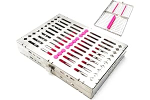 Premium German Stainless 1 Heavy Duty Dental Autoclave Sterilization Cassette Box Tray for 10 Instruments Detachable Cassette
