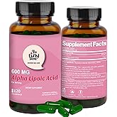 The Tiny Secret Alpha Lipoic Acid 600mg - Supports Overall Health with Bioperine(Black Pepper Extract), Magnesium Stearate(INS 470iii), Non-GMO, Gluten-Free, No Added Sugar – 120 Veg Capsules