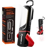 SakerPlus Magnetic Work Light, 350LM Rechargeable Flashlight, 3 Modes(1) | 4500K Dual Lights, Magnet, Hook, Stand &amp; Clip, 180&deg;/360&deg; Adjustment, USB-C