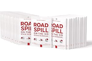 EMERGENCY STAIN RESCUE ROAD SPILL Stain Remover On The Go – 25 Wipes - Car Essentials - Travel Stain Remover Wipes for Car Seats, SUV Upholstery, Carpet, Fabric - Works on Fast Food Stains, Soda, Juice, Ink, Blood, Lipstick