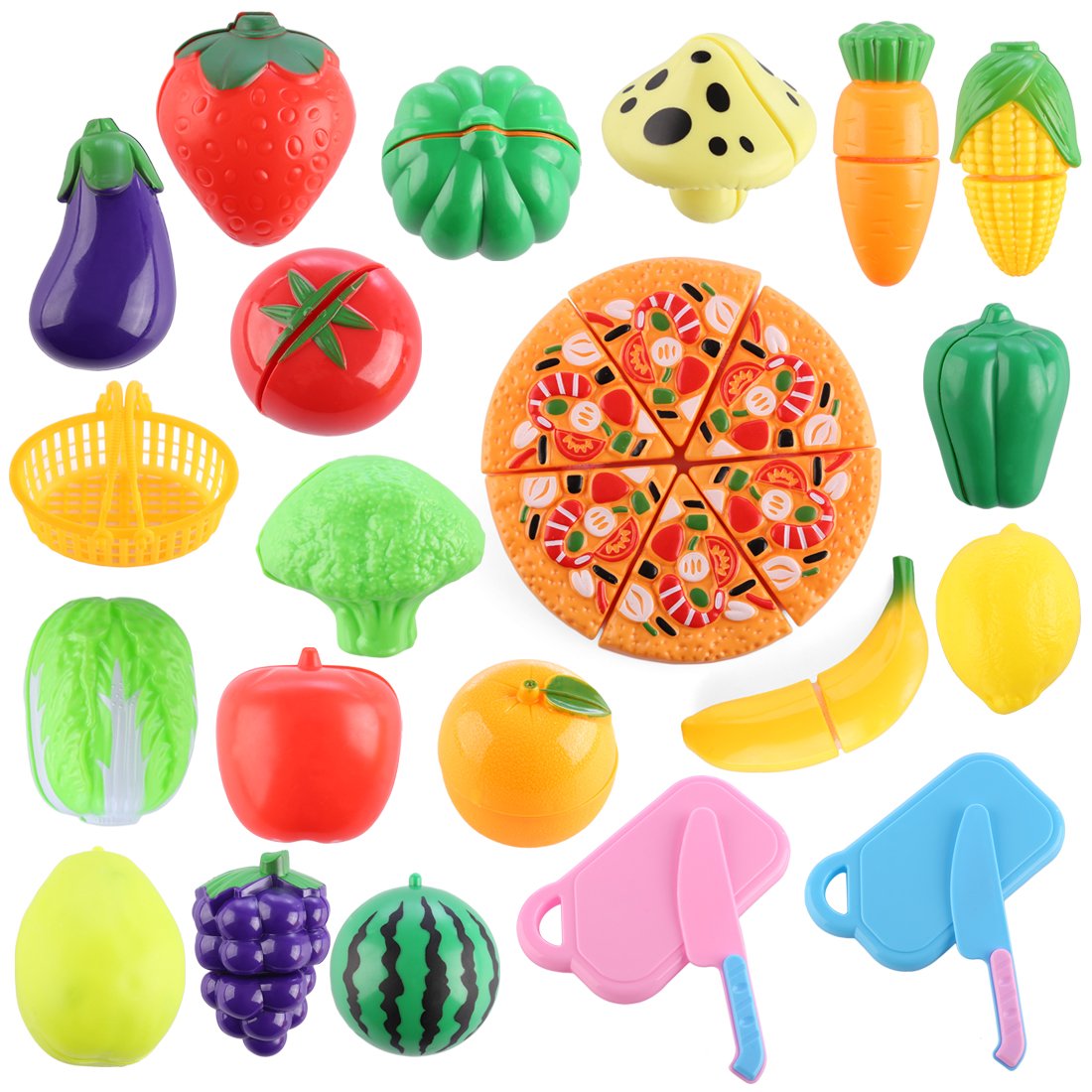 frutas y verduras de juguete con velcro