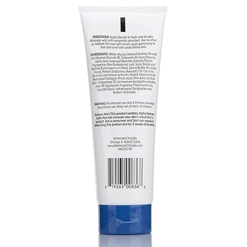 Advanced Clinicals Cracked Heel Foot Cream Moisturizer Skin Care