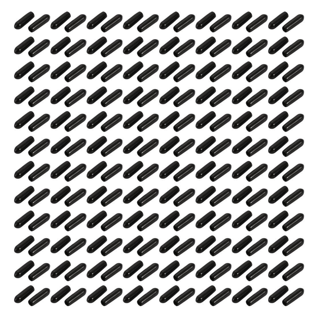 sourcingmap 150pcs 3mm Inner Dia PVC Flexible Vinyl Cap Screw Thread Protector Cover Black