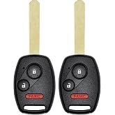 Vurkcy Key Fob Replacement for 08-12 Honda Accord/ 07-13 CRV/ 11-15 CR-Z | 09-13 Fit/ 10-14 Insight Car Keyless Entry Remote Control, MLBHLIK-1T, 3 Btn, 2Pcs