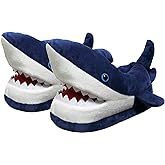 Friendly House Women's Fluffy Animal Slippers, Novelty Shark Whale Fish Slippers for Women and Men