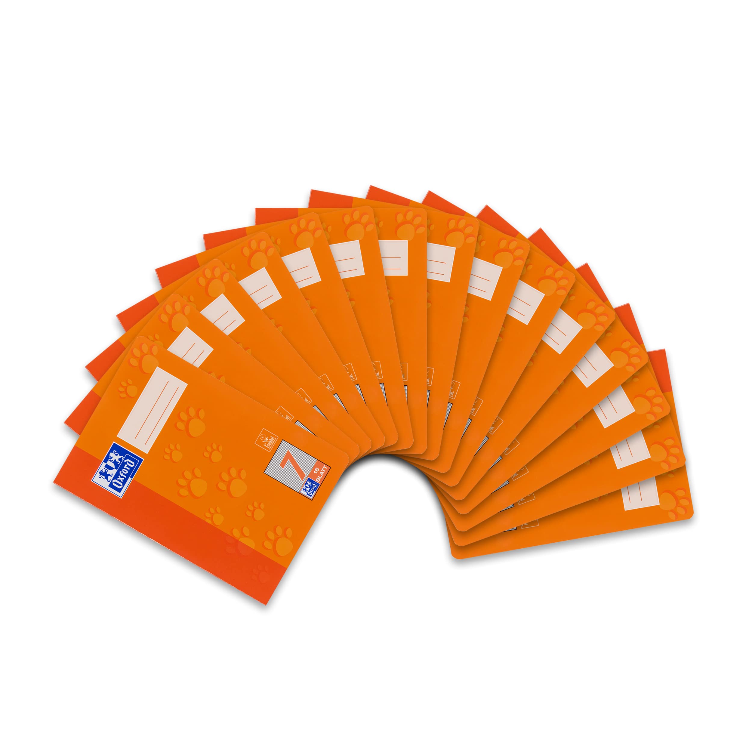 Oxford 100050409 Exercise Book A5 Line Style 7 Squared 7mm 16 Sheets 90 g/m² Optic Paper Pack of 15 Orange