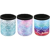 Pack of 3 Neoprene Insulators Fish Scale Pattern Beer Can Sleeves for 7.5oz Drink Beer Cans