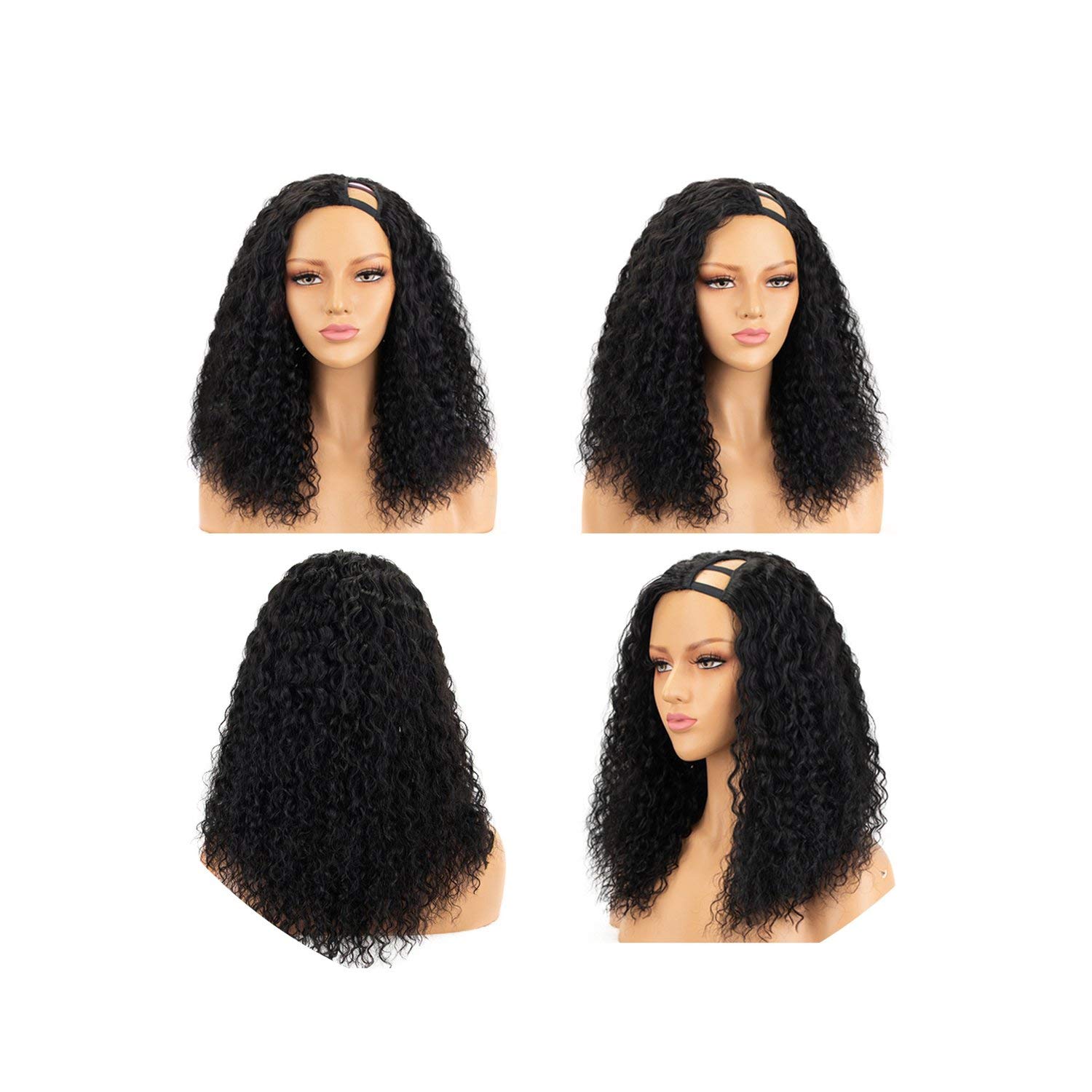 Amazon Com 100 Human Hair Curly U Part Wigs For Black Women