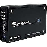 Rockville ATOM P20 Marine/ATV/Car Amplifier, 1600W, 4-Channel, Class-AB, Bluetooth, Dyno-Certified, Volt Meter, Perfect for Boats, ATVs, and Car Audio