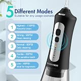 Water Flosser Portable Oral Irrigator 5 Modes 300ML Tank Black view 2
