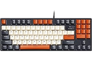 havit Mechanical Keyboard, Wired Compact PC Keyboard with Number Pad Red Switch Mechanical Gaming Keyboard 89 Keys for Computer/Laptop (Black)