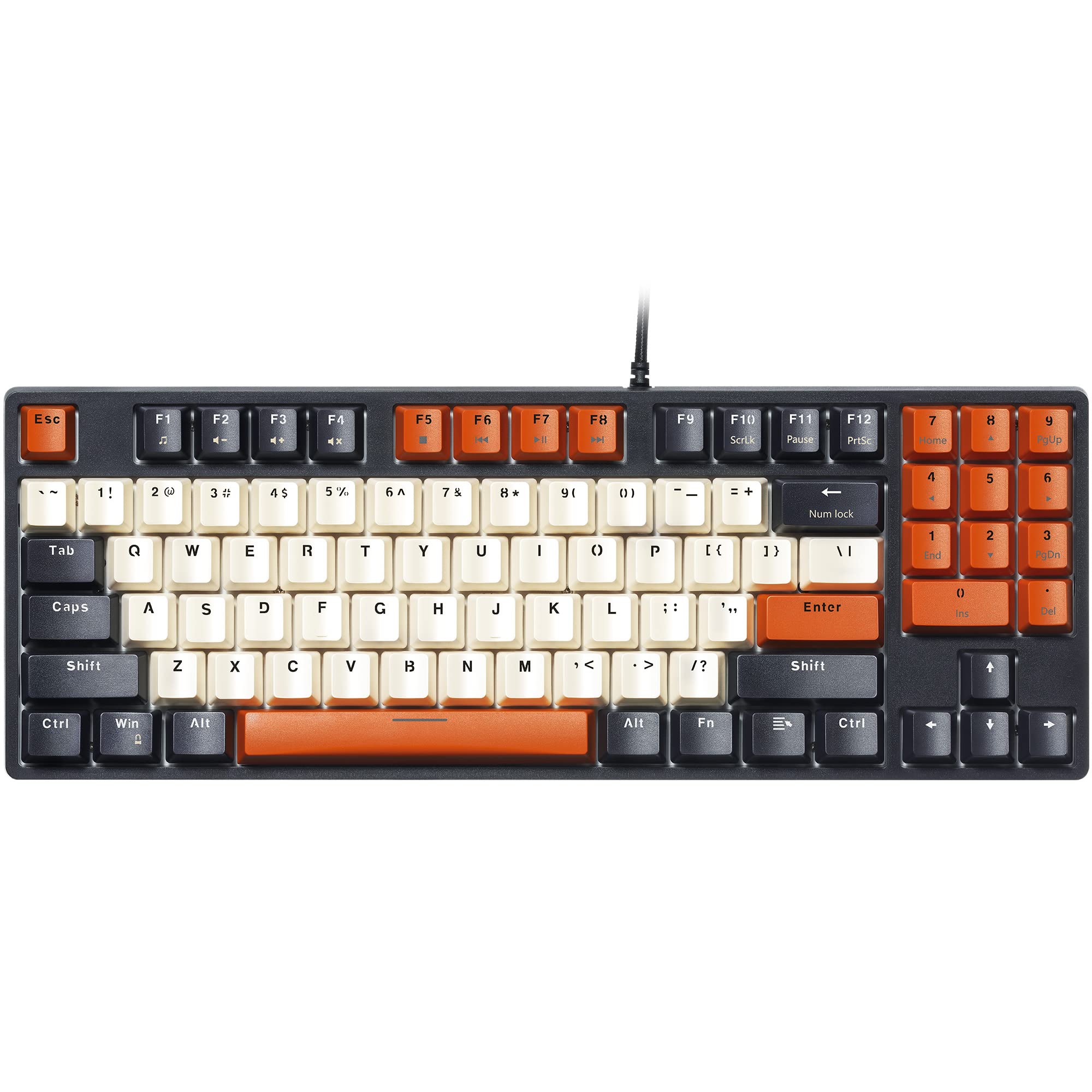 Havit Mechanical Keyboard - Wired Compact PC Gaming Keyboard with Number Pad, Red Switch, 89 Keys (Black)