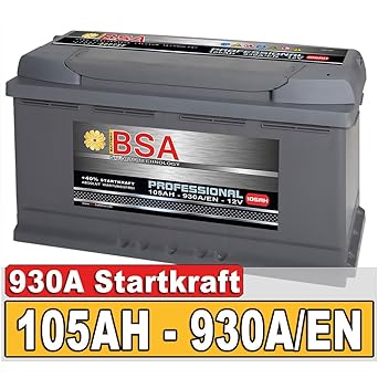 BSA Autobatterie 105Ah 12V 930A/EN ersetzt 100Ah Extreme Startkraft