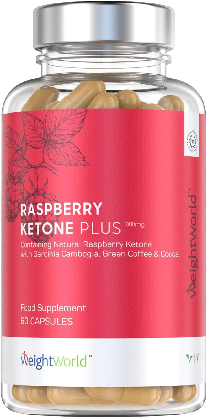 Raspberry Ketone Plus 4280mg, 180 Vegan Capsules, with Apple Cider Vinegar, Vitamin C, Caffeine & Green Tea, 3 Months Supply
