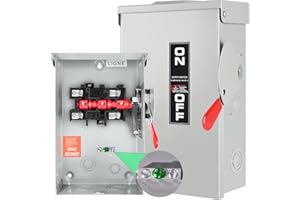 FIXOASIS 【Upgrade】 2p 60 Amp Disconnect,Disconnect Switch,Add Ground Design,Non-Fusible,NEMA 3R Standard,Heavy Duty Steel Material,Rust and Corrosion Resistant,for Indoor and Outdoor,120/240v,10-Year Warrnaty