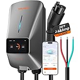 WOLFBOX Level 2 EV Charger 48 Amp - Smart Display, RFID Card, 25ft Cable, Outdoor/Indoor, Hardwired EV Charger Level 2, WiFi Enabled Electric Car Chargeing, 240V Electric Vehicle Charging Stations