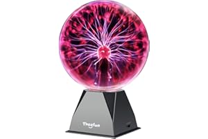 Theefun Plasma Ball: 8 Inch Huge Plasma Globe Christmas Gifts Touch & Sound Sensitive Ball Lamp Electric Lightning Novelty Light for Parties, Home, Prop, Room Decoration