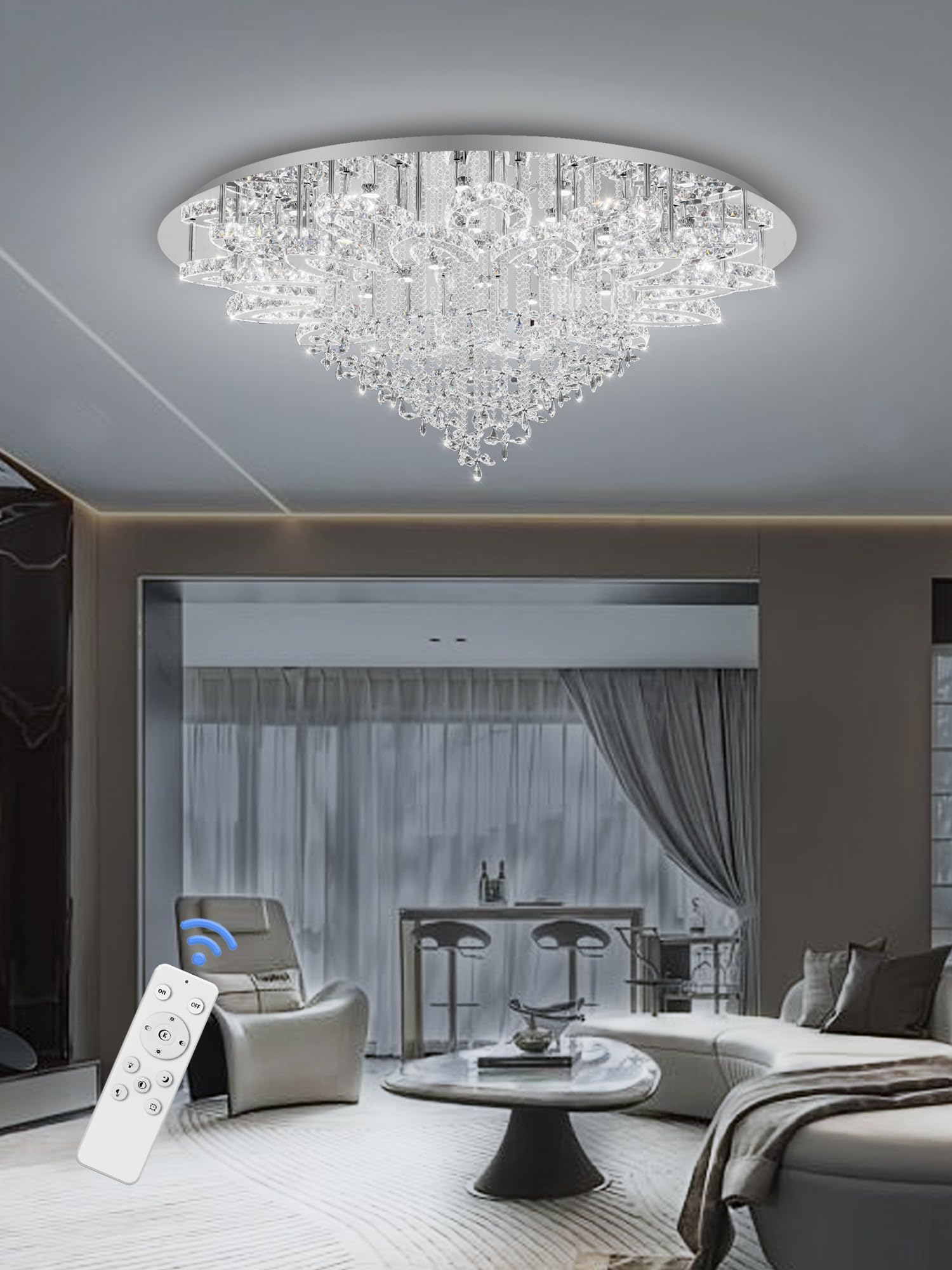 ykolupty W47.2 Chandelier for Living Room & Dining Room, Modern Led ...