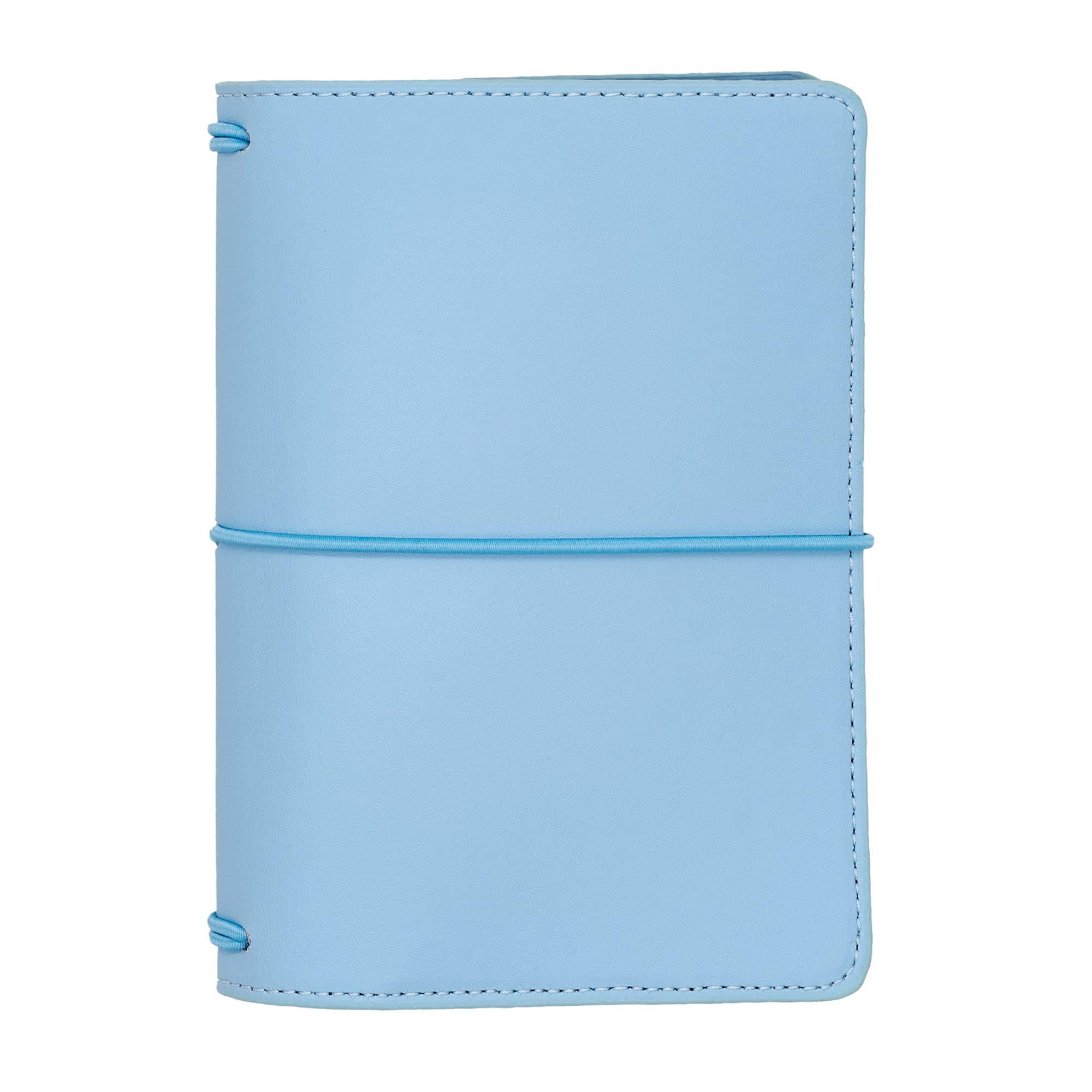 Pukka Pad, Carpe Diem A6 Notebook Cover and Passport Holder - 13 x 11 cm – Features 4 Elastic Note Pad Holders, 2 Inside Pockets, Business Card Slot, and Pen Holder - Sky Blue