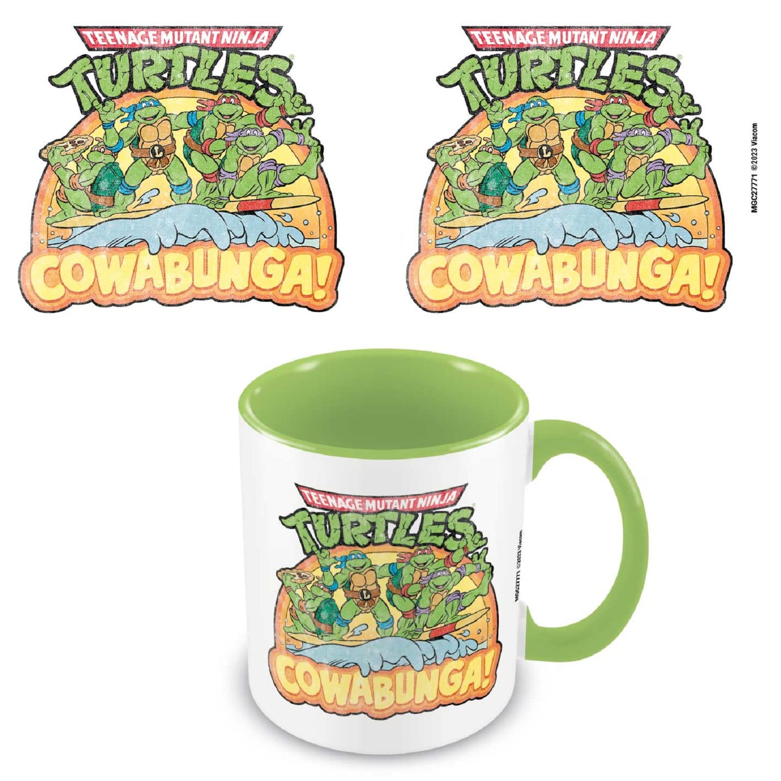 Pyramid International MGC27771 Teenage Mutant Ninja Turtles Ceramic Coffee Mug, Cowabunga Design, 11oz Capacity, Green