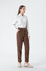 Minibee Women's Casual Corduroy Pants Comfy Pull on